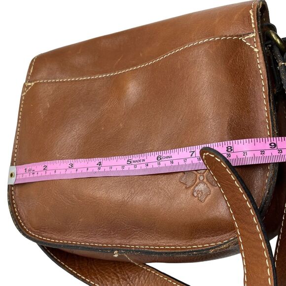 Patricia Nash Brown Tooled Leather Flap Front Western Saddle Crossbody Bag Purse - Picture 11 of 13